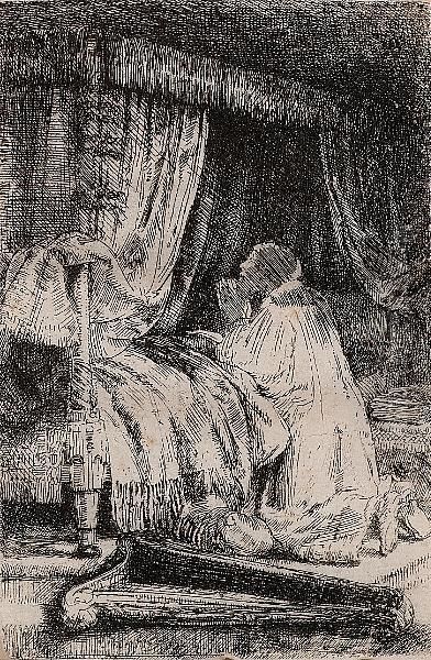 David At Prayer (bartsch 41) Oil Painting by Harmenszoon van Rijn Rembrandt