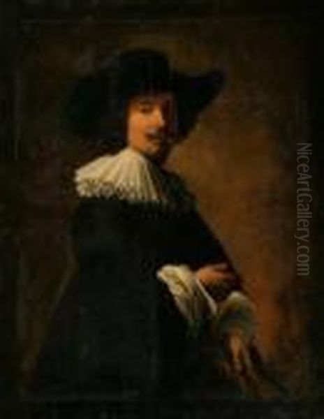 Portrait Of Man In Hat Oil Painting by Harmenszoon van Rijn Rembrandt