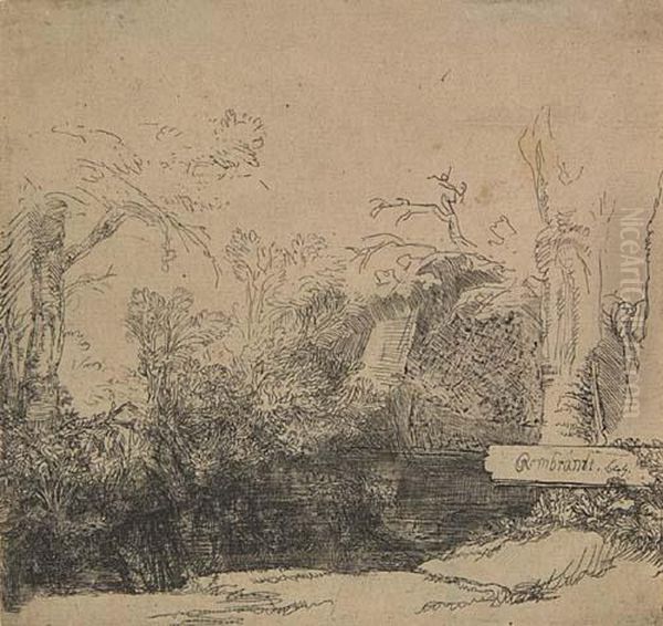 The Boat House Oil Painting by Harmenszoon van Rijn Rembrandt