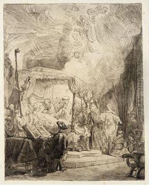The Death Of The Virgin (b., Holl.99; H.161; Bb.39-a) Oil Painting by Harmenszoon van Rijn Rembrandt