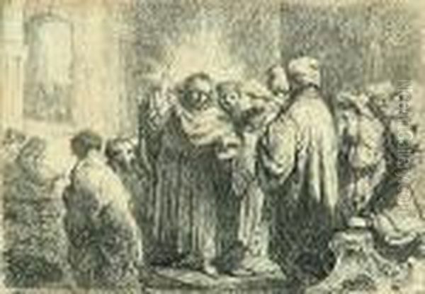 Der Zinsgroschen. Oil Painting by Harmenszoon van Rijn Rembrandt