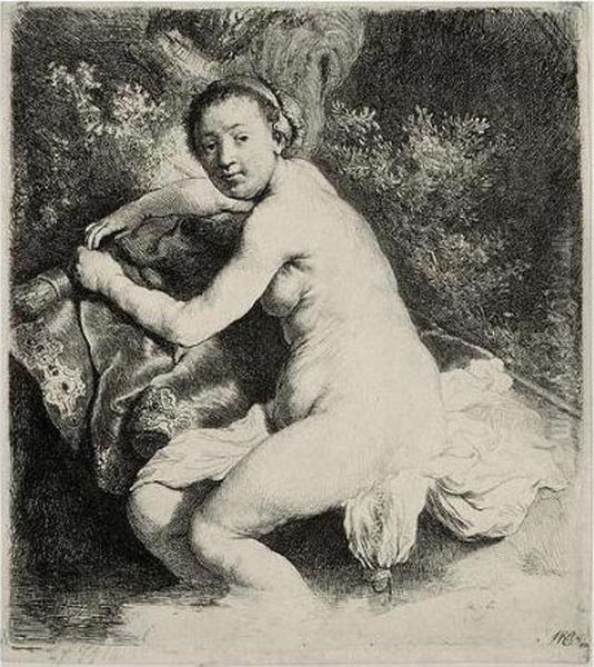 Diana At The Bath (b., Holl.201; H.42; Bb.31-4) Oil Painting by Harmenszoon van Rijn Rembrandt