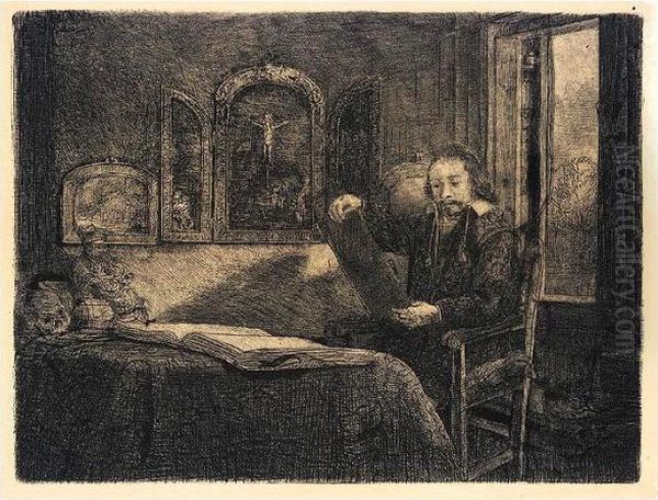 Abraham Francen, Apothecary (b., Holl.273; H.291; Bb.57-2) Oil Painting by Harmenszoon van Rijn Rembrandt