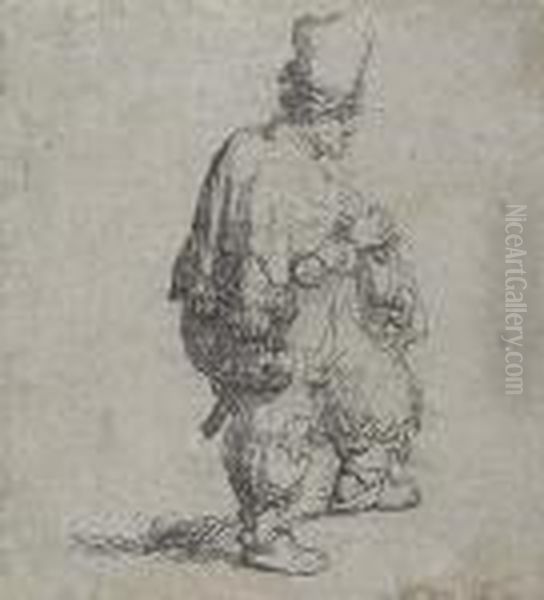 Polander Standing With Arms Folded Oil Painting by Harmenszoon van Rijn Rembrandt