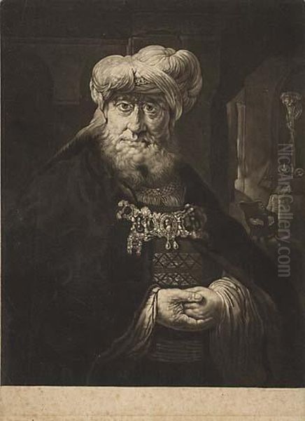 A Jew Rabbi Oil Painting by Harmenszoon van Rijn Rembrandt