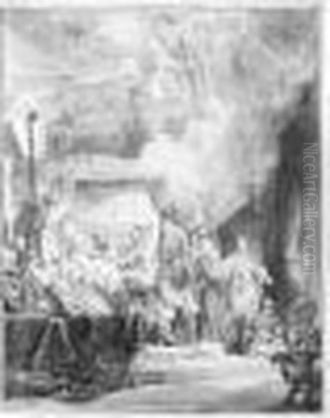 The Death Of The Virgin (b., Holl.99; H.161; Bb.39-a) Oil Painting by Harmenszoon van Rijn Rembrandt