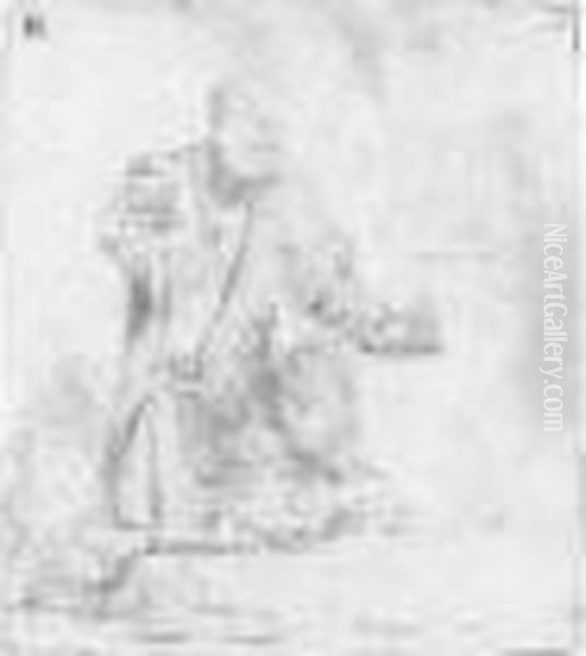 St Peter In Penitence (b., Holl.96; H.217; Bb.45-f) Oil Painting by Harmenszoon van Rijn Rembrandt