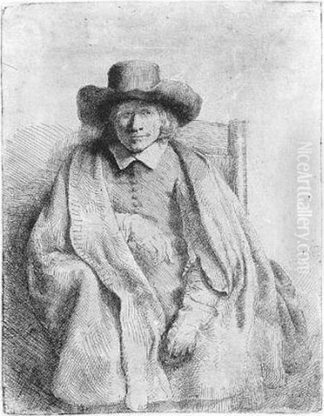 Clement De Jonghe, Printseller (b., Holl.272; H.251; Bb.51-c) Oil Painting by Harmenszoon van Rijn Rembrandt