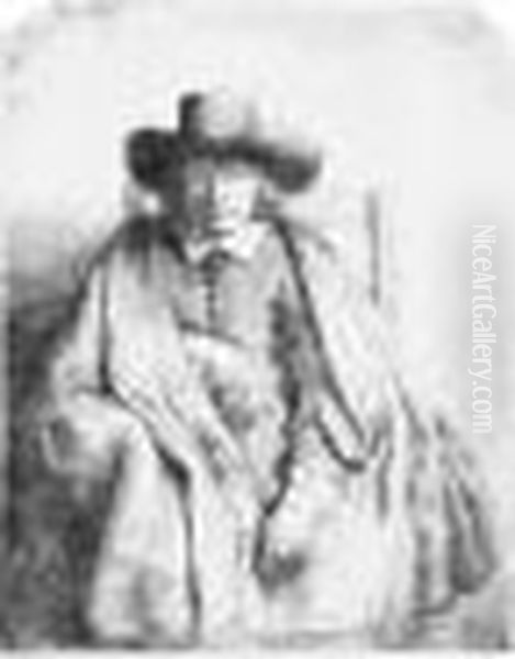 Clement De Jonghe, Printseller (b., Holl.272; H.251; Bb.51-c) Oil Painting by Harmenszoon van Rijn Rembrandt