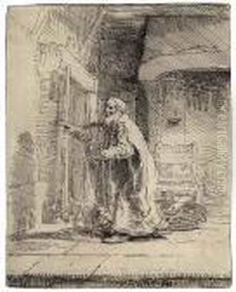 The Blindness Of Tobit: The Larger Plate Oil Painting by Harmenszoon van Rijn Rembrandt