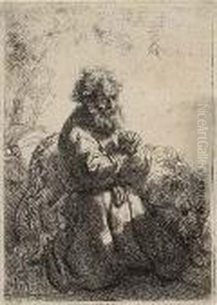 St. Jerome In Prayer, Looking Down Oil Painting by Harmenszoon van Rijn Rembrandt