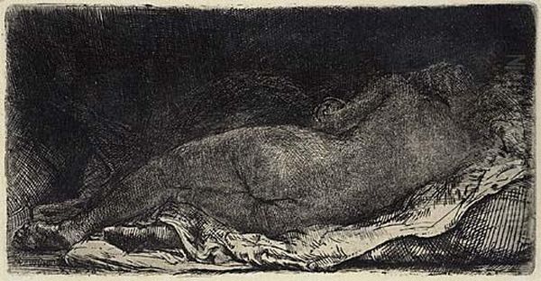 Negress Lying Down Oil Painting by Harmenszoon van Rijn Rembrandt