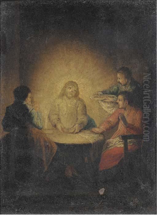 The Supper At Emmaus Oil Painting by Harmenszoon van Rijn Rembrandt
