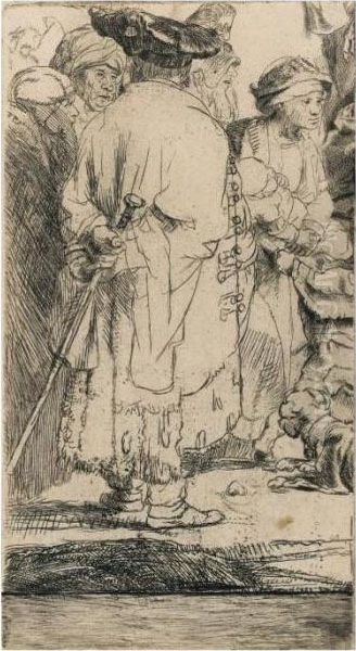 The Hundred Guilder Print: Left Fragment (b., Holl. 74; H. 236; Bb. 49-i) Oil Painting by Harmenszoon van Rijn Rembrandt