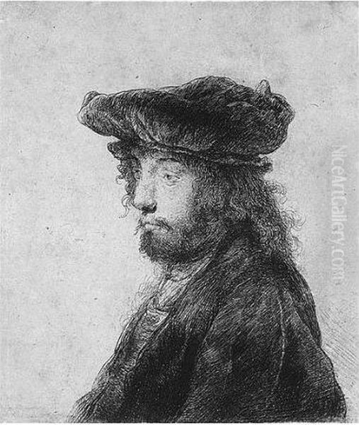 The Fourth Oriental Head (b., Holl.289; H.134; Bb.35-5) Oil Painting by Harmenszoon van Rijn Rembrandt