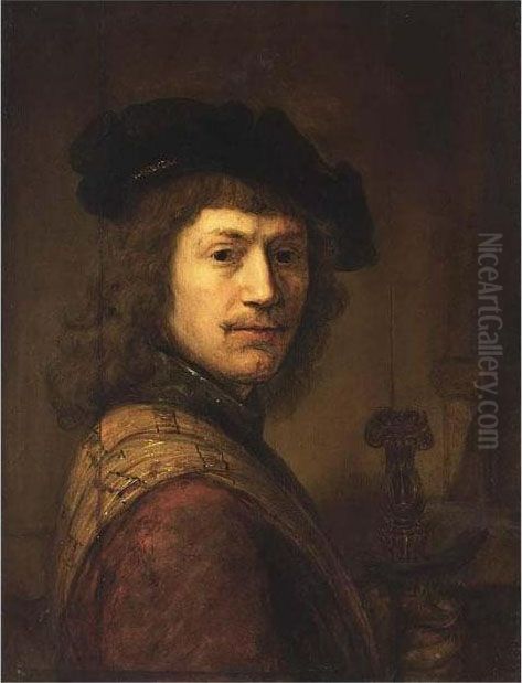 And Black Baret And Oil Painting by Harmenszoon van Rijn Rembrandt
