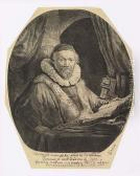 Jan Uytenbogaert, Preacher Of The Remonstrants<</b> Oil Painting by Harmenszoon van Rijn Rembrandt