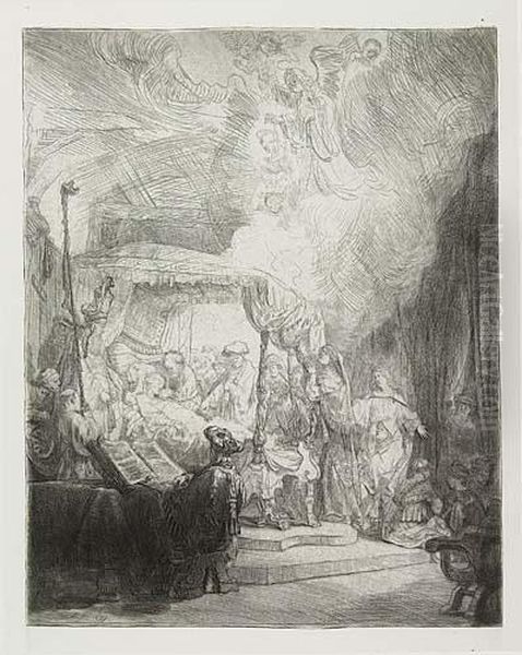 The Death Of The Virgin<</b> Oil Painting by Harmenszoon van Rijn Rembrandt
