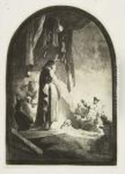 The Raising Of Lazarus: The Larger Plate<</b> Oil Painting by Harmenszoon van Rijn Rembrandt