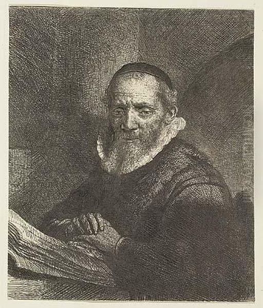 Jan Cornelis Sylvius, Preacher<</b> Oil Painting by Harmenszoon van Rijn Rembrandt