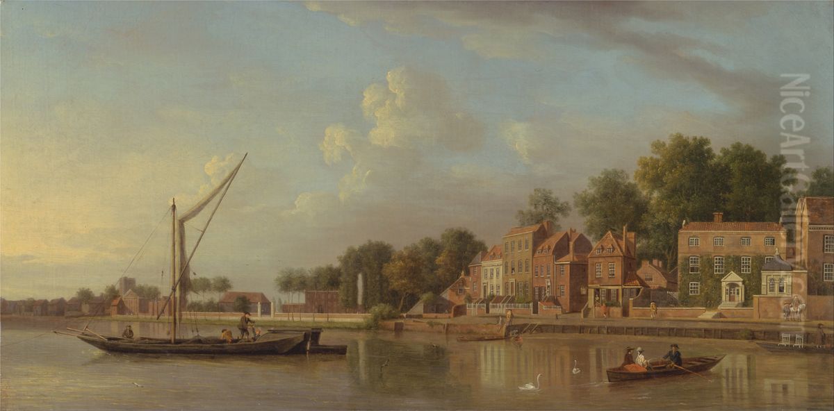 The Thames at Twickenham Oil Painting by Samuel Scott