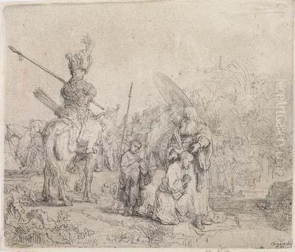 The Baptism Of The Eunuch<</b> Oil Painting by Harmenszoon van Rijn Rembrandt