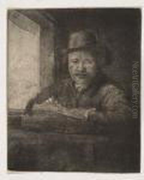 Self Portrait Oil Painting by Harmenszoon van Rijn Rembrandt