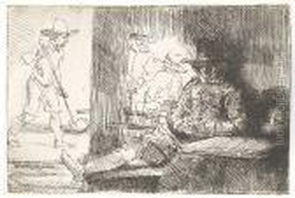 The Golf Player<</b> Oil Painting by Harmenszoon van Rijn Rembrandt