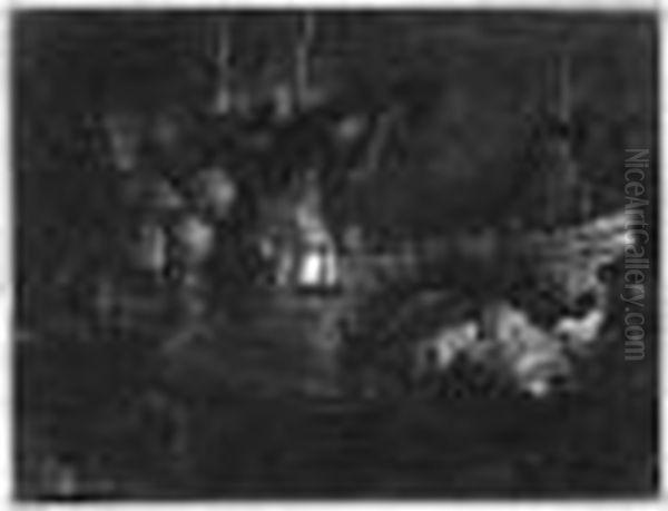 The Adoration Of The Shepherds, A Night Piece (b., Holl.46; H.255; Bb.52-1) Oil Painting by Harmenszoon van Rijn Rembrandt