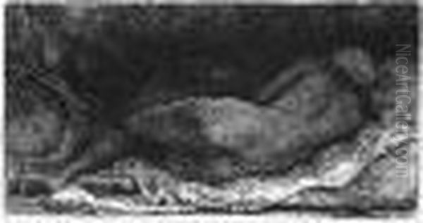 Negress Lying Down (b., Holl.205; H.299; Bb.58-e) Oil Painting by Harmenszoon van Rijn Rembrandt