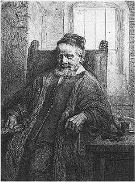 Jan Lutma, Goldsmith (b., Holl.276; H.290; Bb.56-c) Oil Painting by Harmenszoon van Rijn Rembrandt