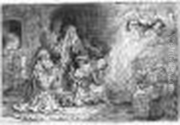 The Angel Departing From The 
Family Of Tobias (bartsch, Hollstein 43; Hind 185; Bjorklund & 
Barnard 41-c) Oil Painting by Harmenszoon van Rijn Rembrandt