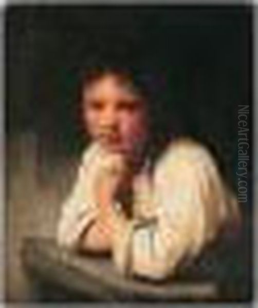 A Young Girl At A Window Oil Painting by Harmenszoon van Rijn Rembrandt