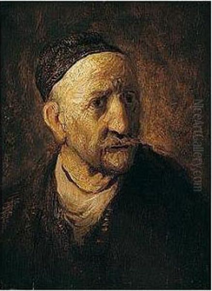 Study Of An Old Man, Half Length, Traditionally Thought To Be Rembrandt's Father Oil Painting by Harmenszoon van Rijn Rembrandt