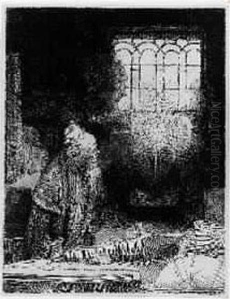 Faust. Vers 1652. Oil Painting by Harmenszoon van Rijn Rembrandt