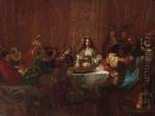 The Wedding Feast Of Samson Oil Painting by Harmenszoon van Rijn Rembrandt