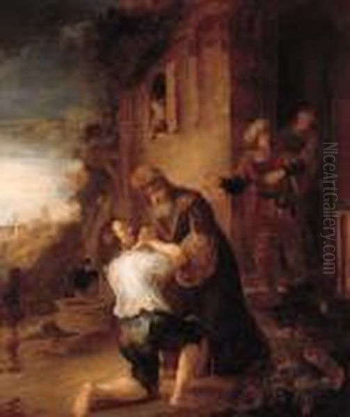 The Return Of The Prodigal Son Oil Painting by Harmenszoon van Rijn Rembrandt