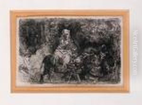 The Flight Into Egypt: Crossing A Brook Oil Painting by Harmenszoon van Rijn Rembrandt