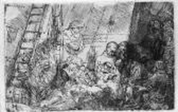 The Circumcision In The Stable (b., Holl. 47; H. 274) Oil Painting by Harmenszoon van Rijn Rembrandt