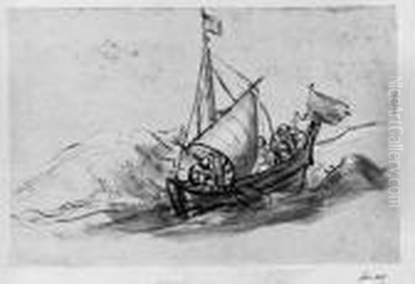 Christ And His Apostles On The Lake Of Galilee Oil Painting by Harmenszoon van Rijn Rembrandt