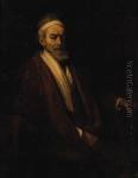 Portrait Of Jacob Trip, Seated Half-length, Holding A Staff Oil Painting by Harmenszoon van Rijn Rembrandt