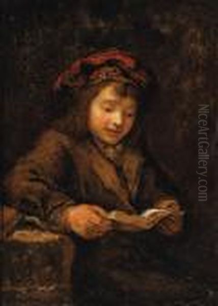 Titus Reading Oil Painting by Harmenszoon van Rijn Rembrandt