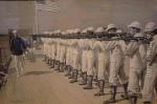 Inspecting The Line Oil Painting by Frederic Remington