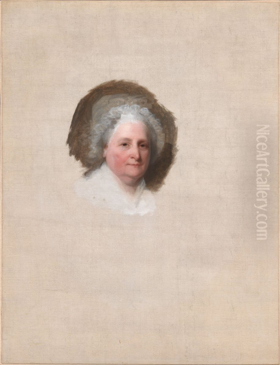 Martha Washington (The Athenaeum Portrait) Oil Painting by Gilbert Stuart