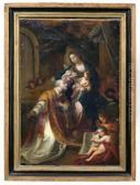 Die Jungfrau Erscheint Dem Hl. Philipp Neri. Oil Painting by Guido Reni