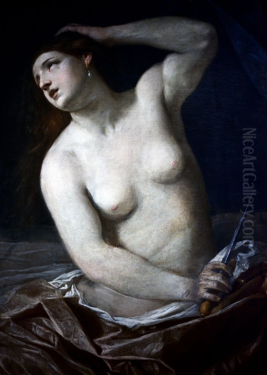 The Death Of Lucretia Oil Painting by Guido Reni