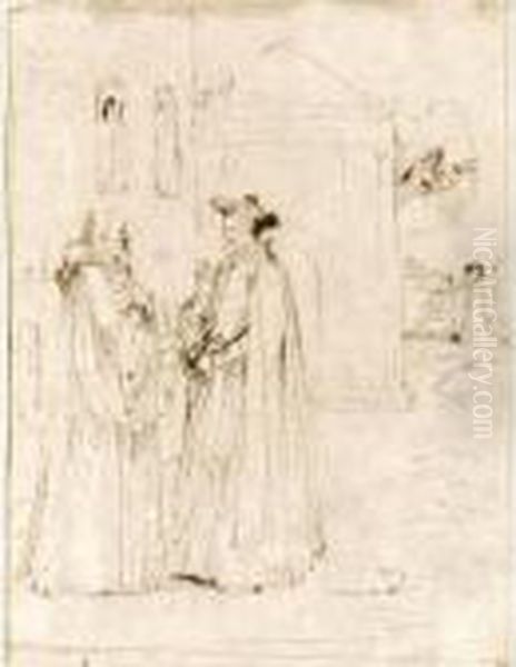 A Scene From The Life Of St. 
Philip Neri: Agostino Ghettini, A Cistercian Monk Transmits To St. 
Philip The Message From St. John The Evangelist Not To Go India But To 
Devote His Efforts To Rome Oil Painting by Guido Reni