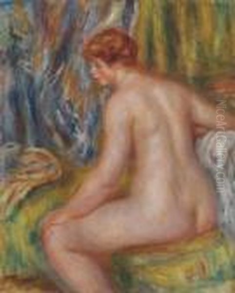 Baigneuse Assise Oil Painting by Pierre Auguste Renoir