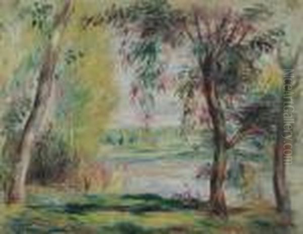 Arbres Au Bord De L'eau Oil Painting by Pierre Auguste Renoir