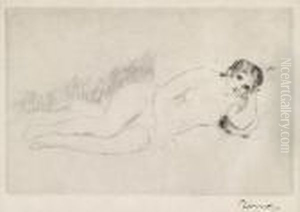 Femme Nue Couche (tourne A Droite), 
1er Planche Oil Painting by Pierre Auguste Renoir